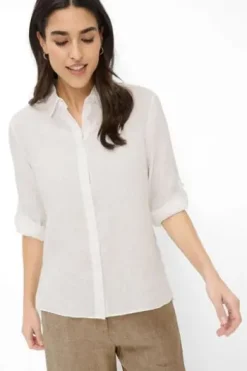 BRAX Leinen-Bluse Vicki white 3/4-Arm