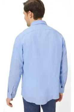 BRAX Leinen Hemd Daniel sky Modern Fit Langarm
