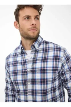 BRAX Light Flanell Hemd Daniel universe kariert Modern Fit