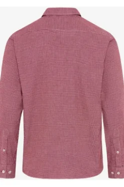 BRAX Light Flanell Hemd Daniel red wine kariert Modern Fit