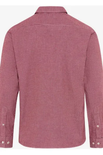 BRAX Light Flanell Hemd Daniel red wine kariert Modern Fit