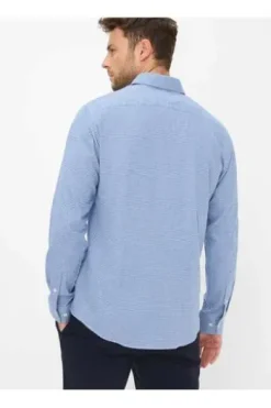 BRAX Light Flanell Hemd Daniel baltic kariert Modern Fit