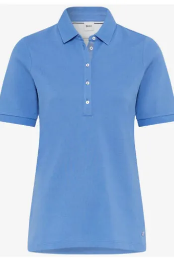 BRAX Polo-Shirt Cleo blau in Piqué-Qualität