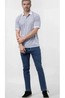 BRAX Polo-Shirt Perry storm gemustert