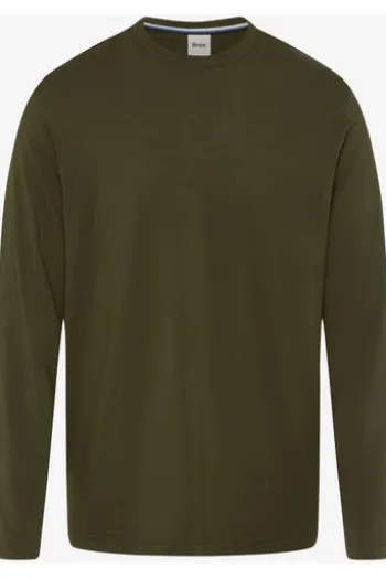 BRAX Polo-Shirt Timon olive Langarm