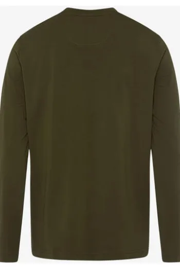 BRAX Polo-Shirt Timon olive Langarm