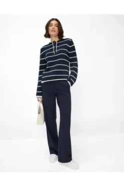BRAX Pullover Lesley marine im trendigen Rippstrick