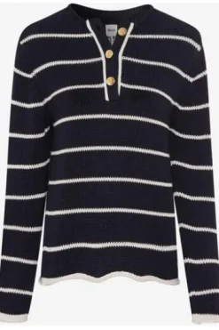 BRAX Pullover Lesley marine im trendigen Rippstrick