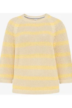 BRAX Pullover Nala limoncello gestreift 3/4-Arm