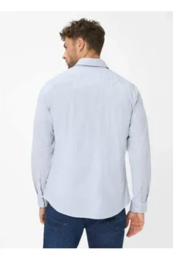 BRAX Streifen Hemd Daniel baltic gestreift Modern Fit Langarm