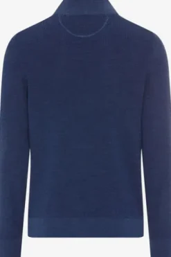 BRAX Strickjacke John blau außen Wolle, innen Baumwolle