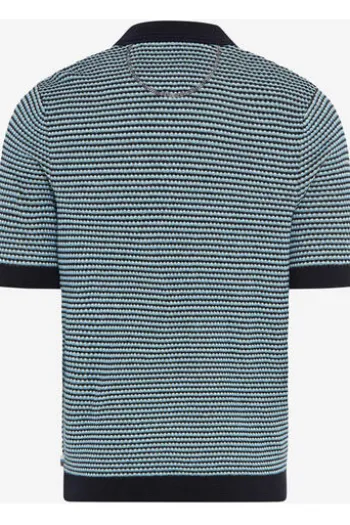 BRAX Strickpolo Pascal navy gemustert