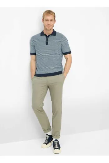 BRAX Strickpolo Pascal navy gemustert