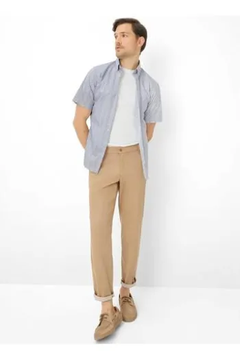 BRAX Ultra light Hemd Dan cove gemustert Modern Fit Kurzarm