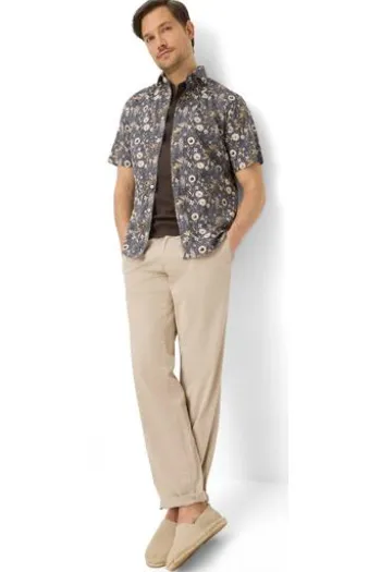 BRAX Ultra light Hemd Hardy beach geblümt Modern Fit Kurzarm