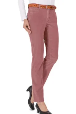 BRAX Velvet-Hose Carola altrosa Feminine Fit in Struktursamt- Optik