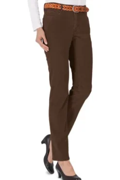 BRAX Velvet-Hose Carola braun Feminine Fit in Struktursamt- Optik