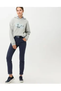BRAX Winter-Dream-Hose Shakira marine Slim Fit in angerauter Qualität