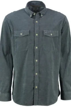 camel active Cord Hemd blau Regular Fit Langarm Button-Down