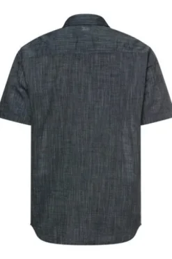 camel active Hemd dark navy gestreift Regular Fit Kurzarm