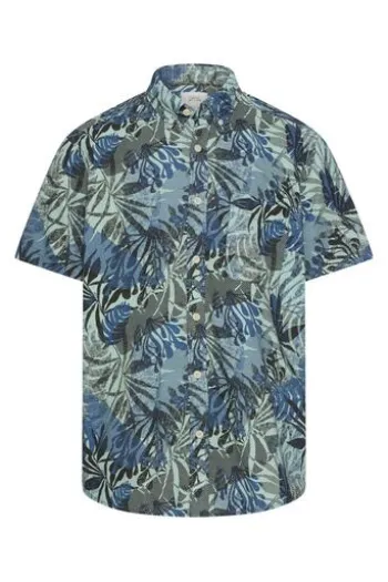 camel active Hemd indigio blue geblümt Regular Fit