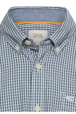 camel active Karo Hemd dark navy kariert Regular Fit Langarm
