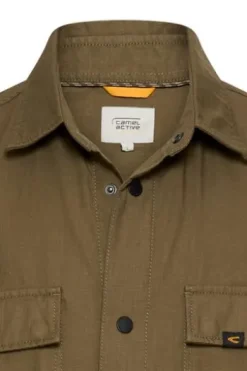camel active Overshirt deep olive Relaxed Fit Langarm