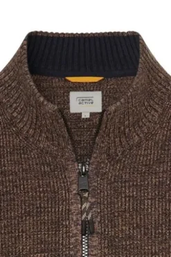 camel active Strickjacke dark brown