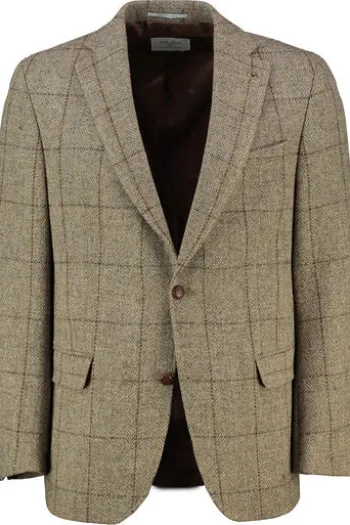 CARL GROSS Harris Tweed Sakko beige kariert