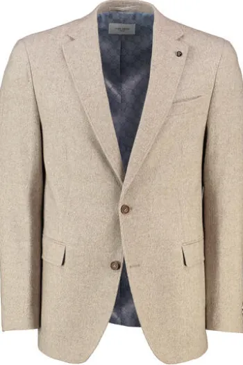 CARL GROSS Sakko beige gemustert Modern Fit
