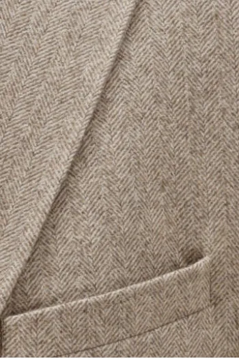 CARL GROSS Sakko beige gemustert Modern Fit