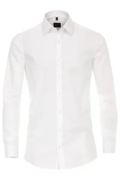 City Hemd weiss Body Fit Langarm