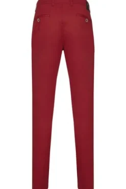 CLUB OF COMFORT Baumwoll-Stretch-Hose rot Garvey Pima Cotton mit Sonnenschutz