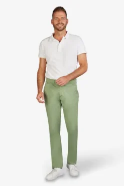 CLUB OF COMFORT Baumwoll-Stretch-Hose grün Garvey Pima Cotton mit Sonnenschutz