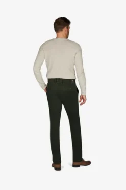 CLUB OF COMFORT High Stretch Baumwoll-Hose oliv mit Diamantschliff