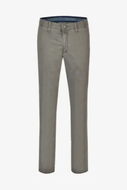 CLUB OF COMFORT High Stretch Baumwoll-Hose grau Garvey Flat-Front