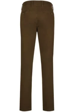 CLUB OF COMFORT High Stretch Baumwoll-Hose braun mit Diamantschliff