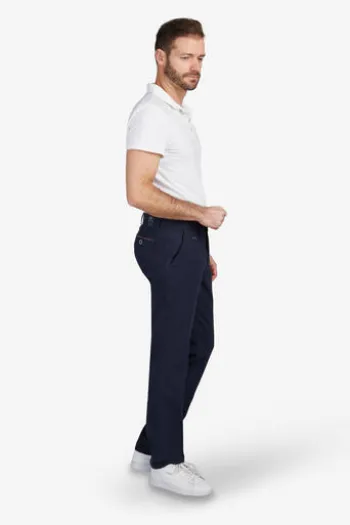 CLUB OF COMFORT Leinen Baumwoll Hose marine Garvey Chino