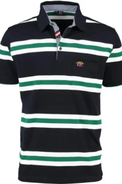 DAVID WILYMS Polo-Shirt green gestreift