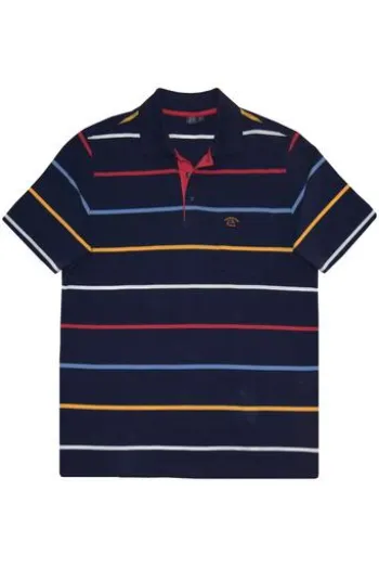 DAVID WILYMS Polo-Shirt marine/gelb