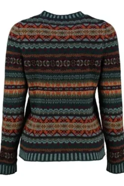 ERIBE Pullover petrol im Fair-Isle Strickmuster