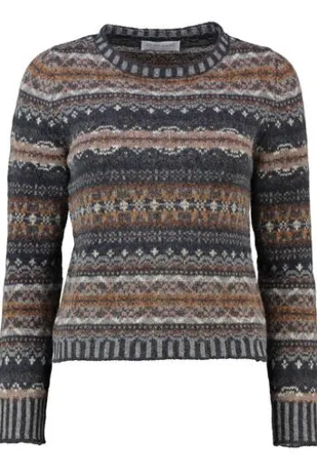 ERIBE Pullover Westray caithness gemustert im Fair-Isle Strickmuster