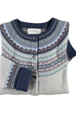 ERIBE Strickjacke grau im Fair-Isle Strickmuster