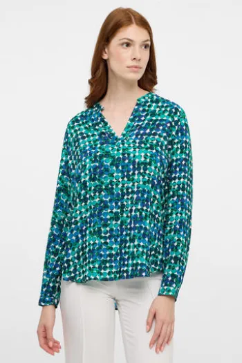 ETERNA Bluse grün im graphischen Dessin