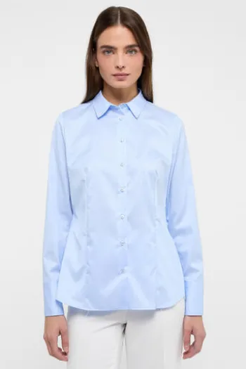 ETERNA Bluse hellblau Langarm in blickdichter Qualität