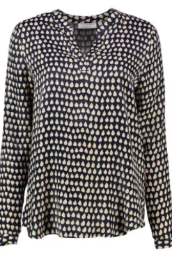 ETERNA Bluse marine langarm in leichtfließender Qualität , Bluse fällt groß aus !!!
