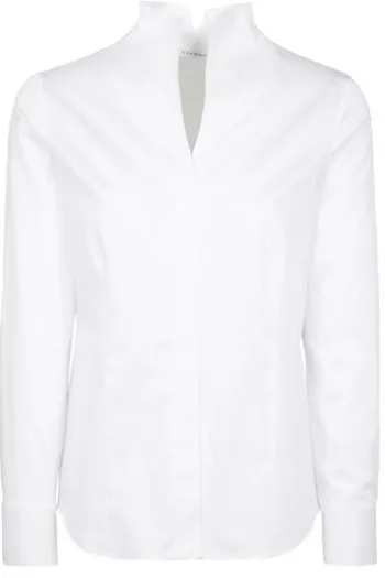 ETERNA Bluse weiß Langarm in trageangenehmer Stretch-Qualität