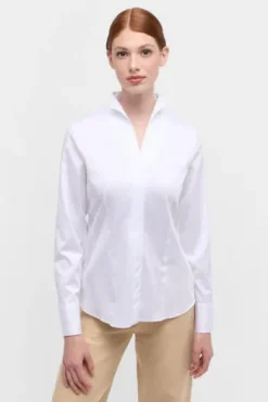 ETERNA Bluse weiß Langarm in trageangenehmer Stretch-Qualität