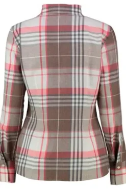 ETERNA Flanell-Bluse orange kariert mit Kelchkragen
