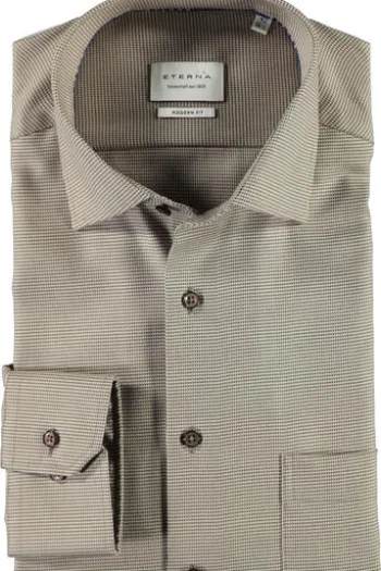 ETERNA Hemd beige Comfort Fit Langarm